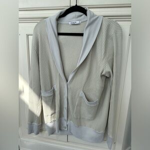 Stateside Light Gray Cotton Button-up Cardigan